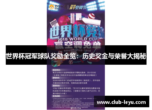 世界杯冠军球队奖励全览:历史奖金与荣誉大揭秘 世界杯冠军球队奖励全览:历史奖金与荣誉大揭秘
