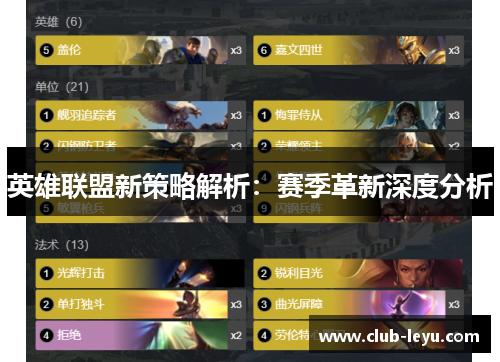 英雄联盟新策略解析:赛季革新深度分析 英雄联盟新策略解析:赛季革新深度分析